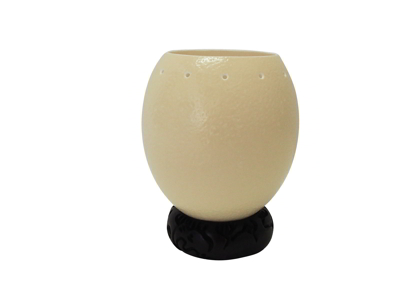 Carved Decorative Ostrich Egg - 9 (Pattern top ring)